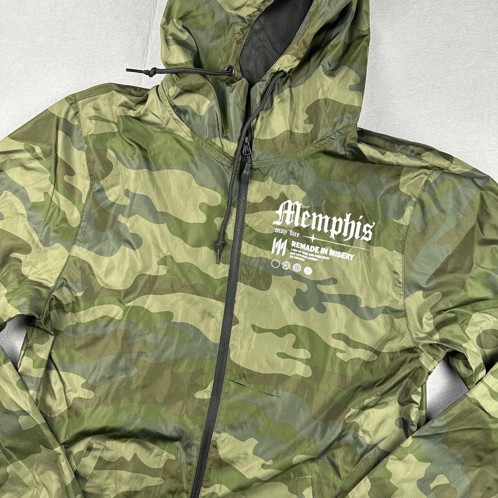 Memphis May Fire Remade In Misery Camo Windbreaker Jacket Mens Medium Full Zip